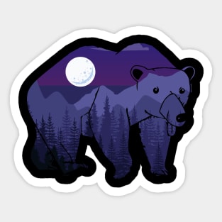 BEAR AT NIGHT Sticker